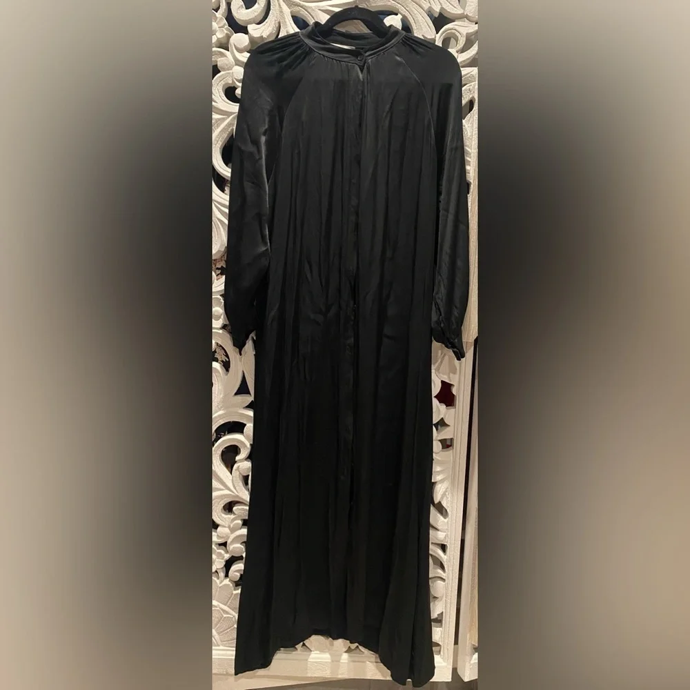 Brand Bazar Black Silk long robe - L - Picture 6 of 10